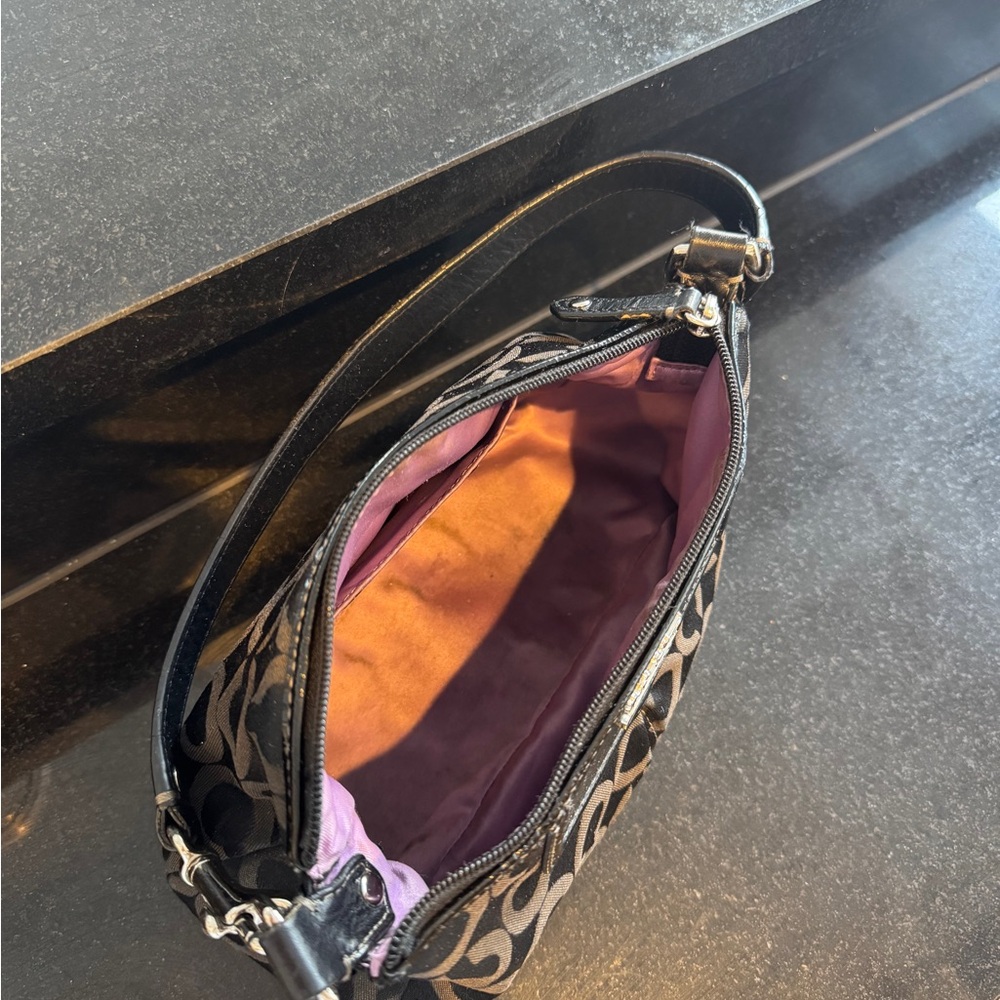 Coach Black Monogram Shoulder Bag - Picture 3 of 4